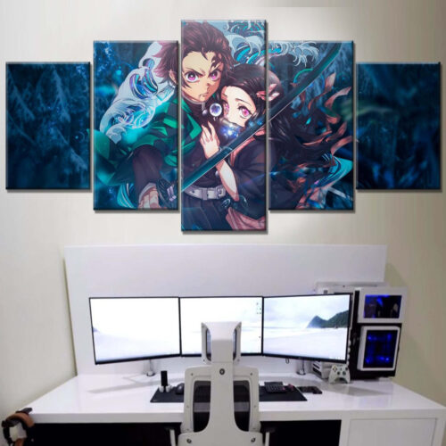 Tanjiro Nezuko Demon Slayer Kimetsu No Yaiba 5 Leinwandbilder