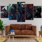 Batman DC Alle Charaktere 5 Leinwandbilder