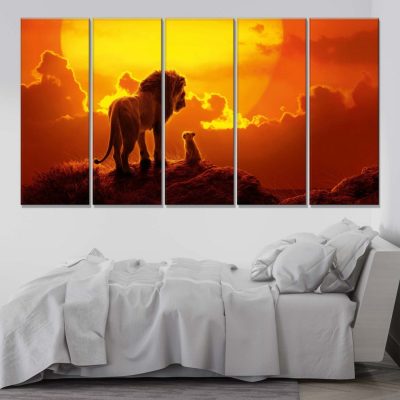 Alternative view of Simba Vater und Sohn König der Löwen 6 Leinwandbilder