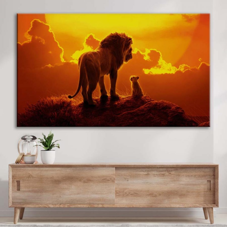 Simba Vater und Sohn König der Löwen 6 Leinwandbilder – Bild 3