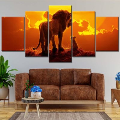 Simba Vater und Sohn König der Löwen 6 Leinwandbilder