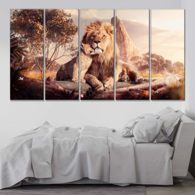 Alternative view of Simba Vater und Sohn König der Löwen 14 Leinwandbilder