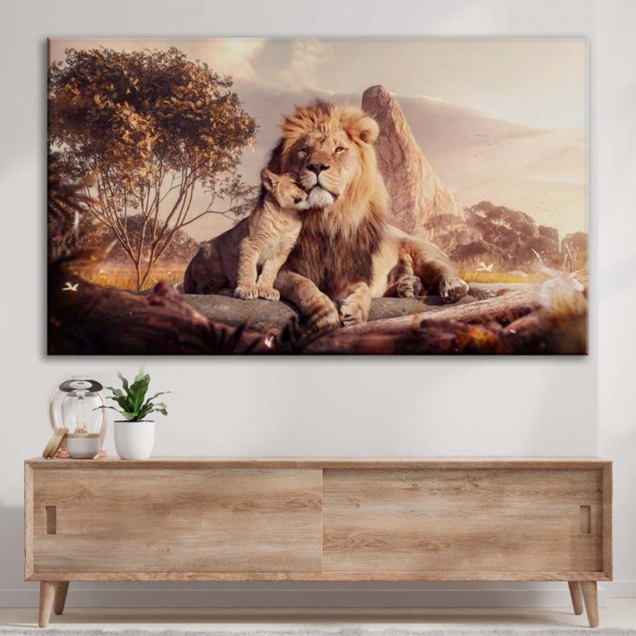 Simba Vater und Sohn König der Löwen 14 Leinwandbilder – Bild 3