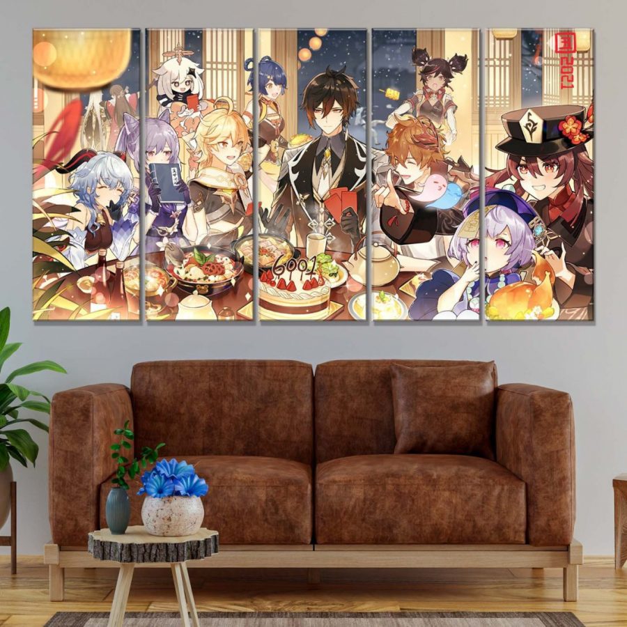 Genshin Impact Alle Charaktere 2 Leinwandbilder – Bild 2