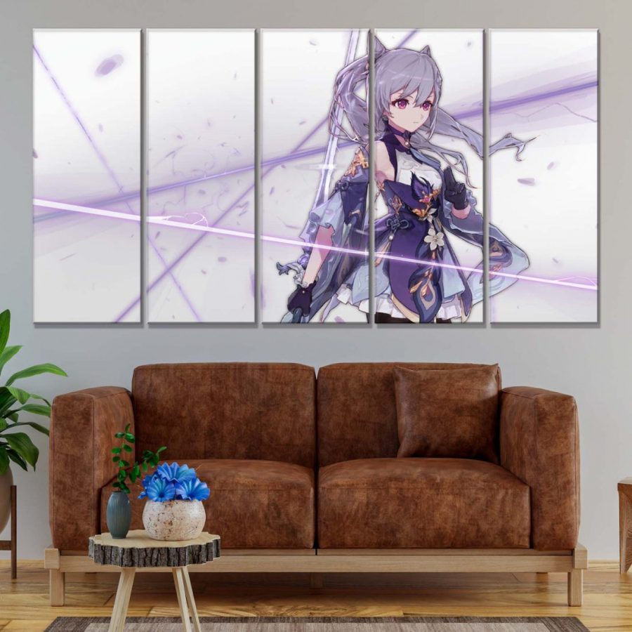 Keqing Genshin Impact 6 Leinwandbilder – Bild 2