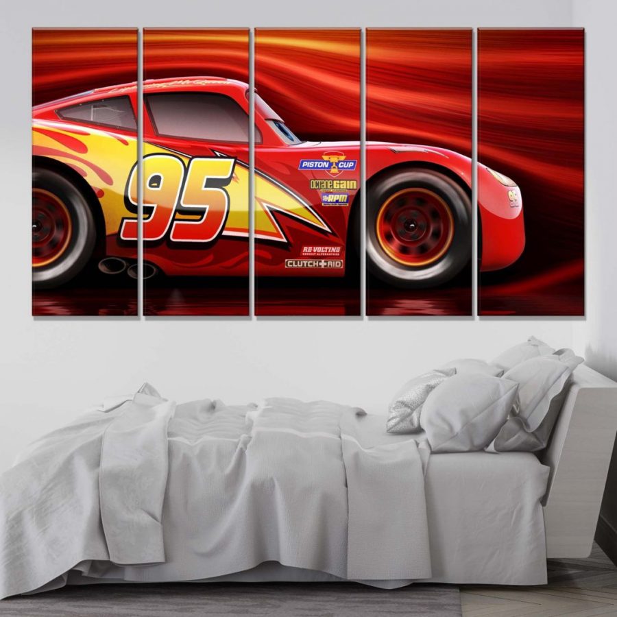 Lightning McQueen Disney Cars 5 Leinwandbilder – Bild 2