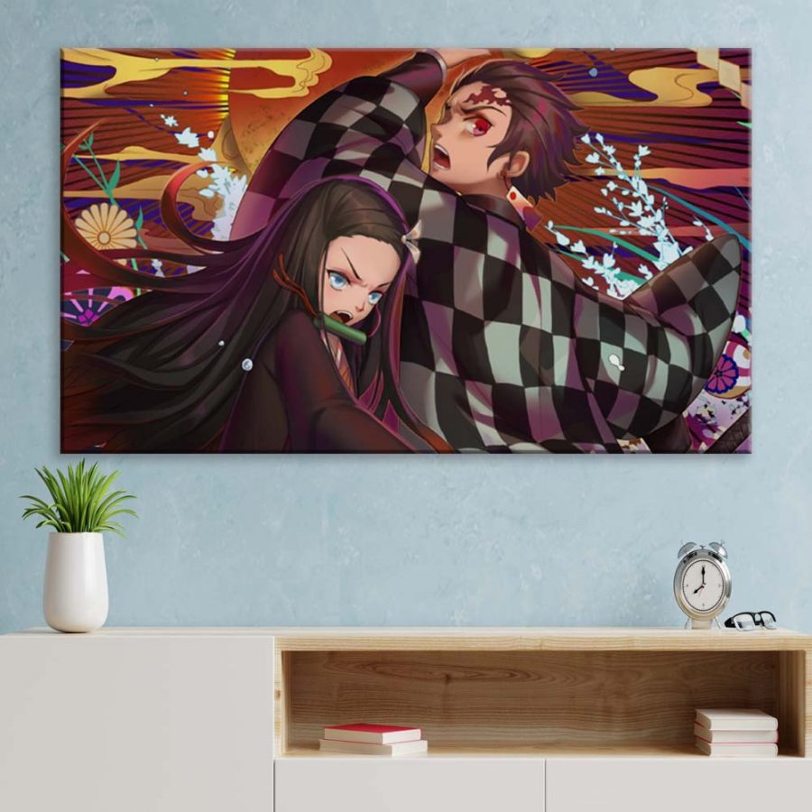 Tanjiro Nezuko Demon Slayer Kimetsu No Yaiba Leinwandbilder – Bild 3