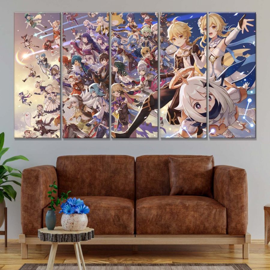 Genshin Impact Alle Charaktere 4 Leinwandbilder – Bild 2