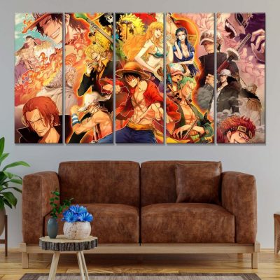 Alternative view of One Piece Alle Charaktere 26 Leinwandbilder