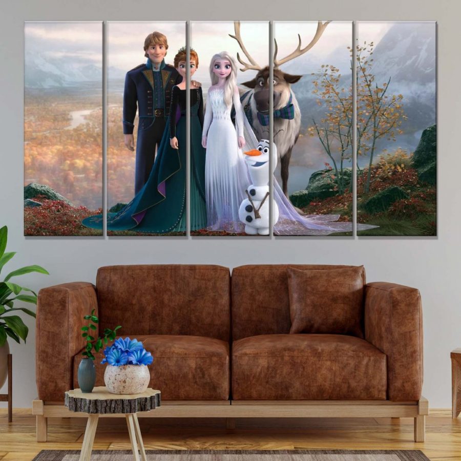 Frozen Disney Alle Charaktere 8 Leinwandbilder – Bild 2