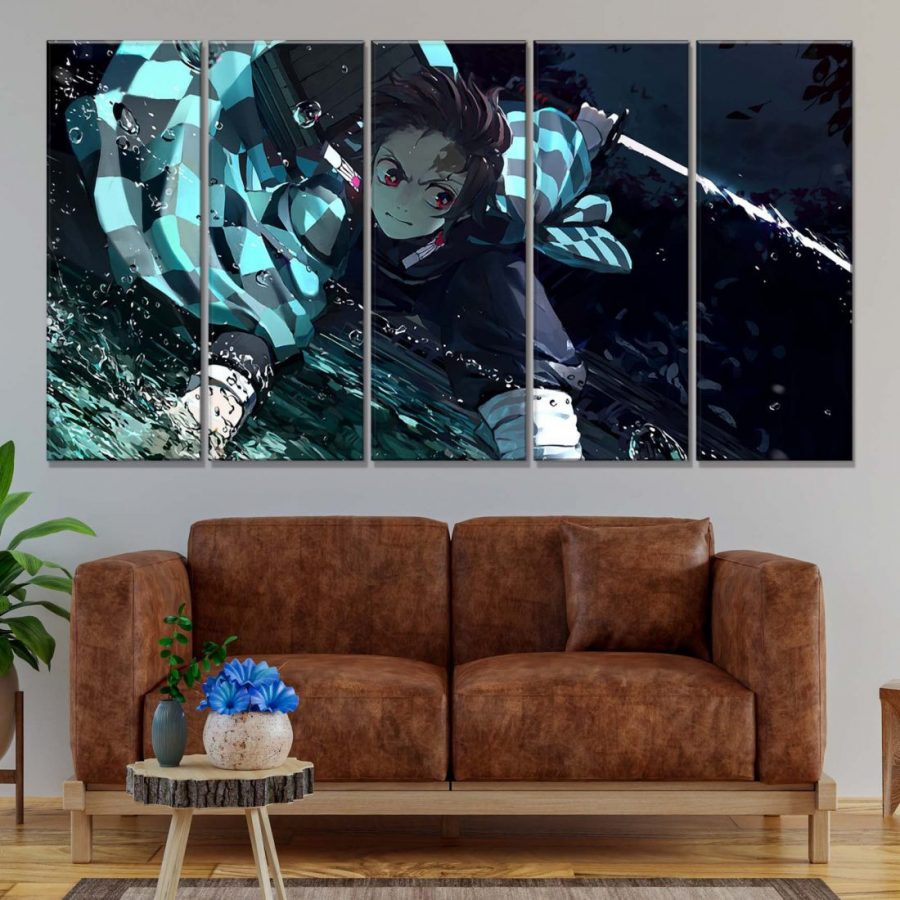 Tanjiro Demon Slayer Kimetsu No Yaiba 4 Leinwandbilder – Bild 2