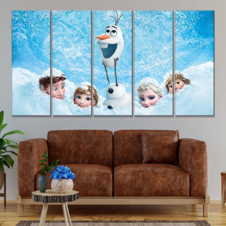 Frozen Disney Alle Charaktere 4 Leinwandbilder – Bild 2