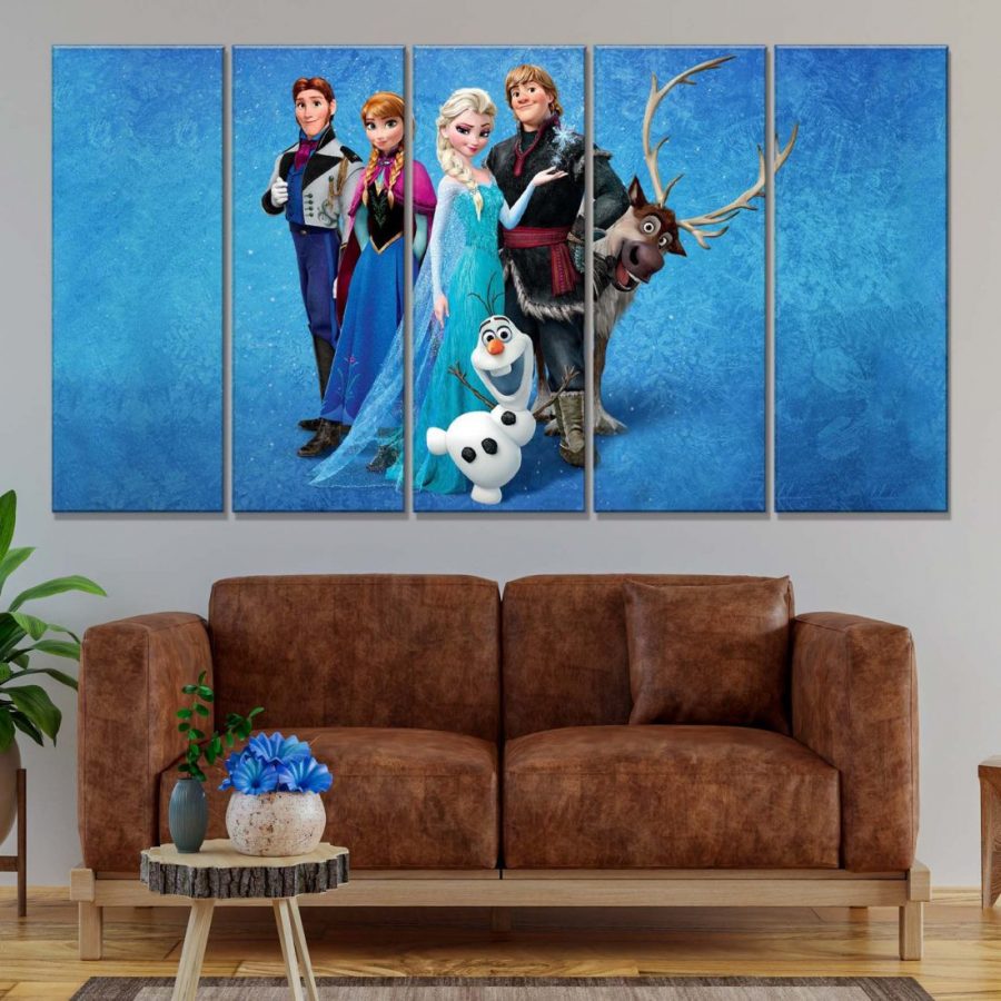 Frozen Disney Alle Charaktere 9 Leinwandbilder – Bild 2