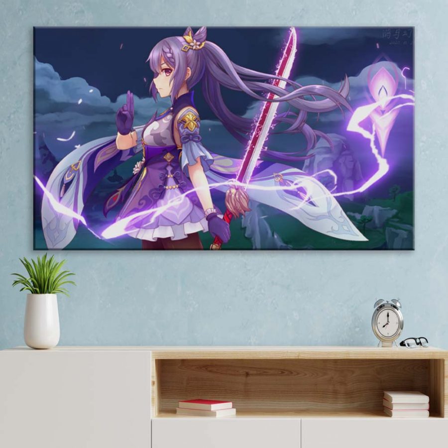 Keqing Genshin Impact 7 Leinwandbilder – Bild 3