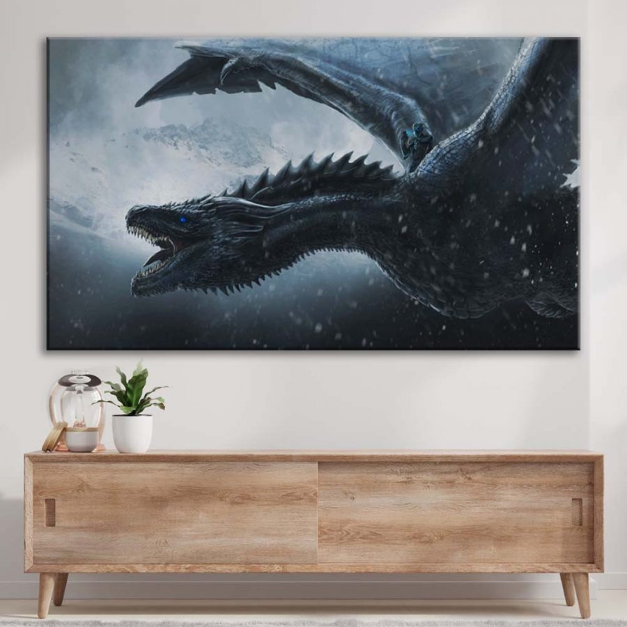 Game of Thrones Winter is coming Dragon 40 Leinwandbilder – Bild 3
