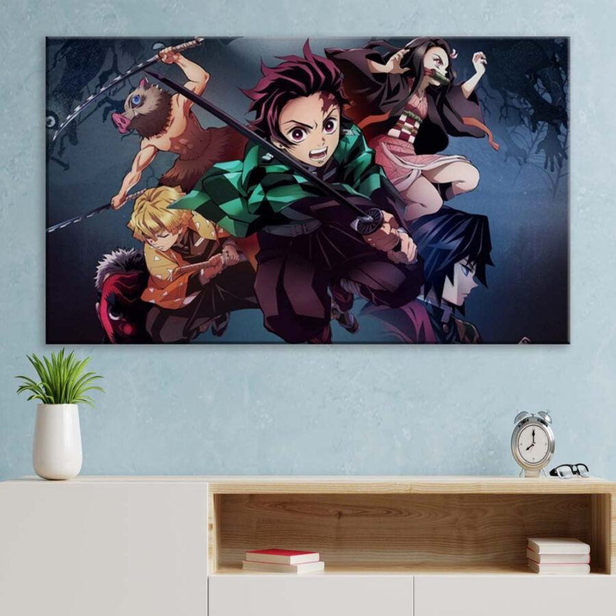 Demon Slayer Kimetsu No Yaiba Alle Charaktere 3 Leinwandbilder – Bild 3