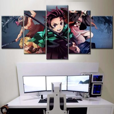 Demon Slayer Kimetsu No Yaiba Alle Charaktere 3 Leinwandbilder