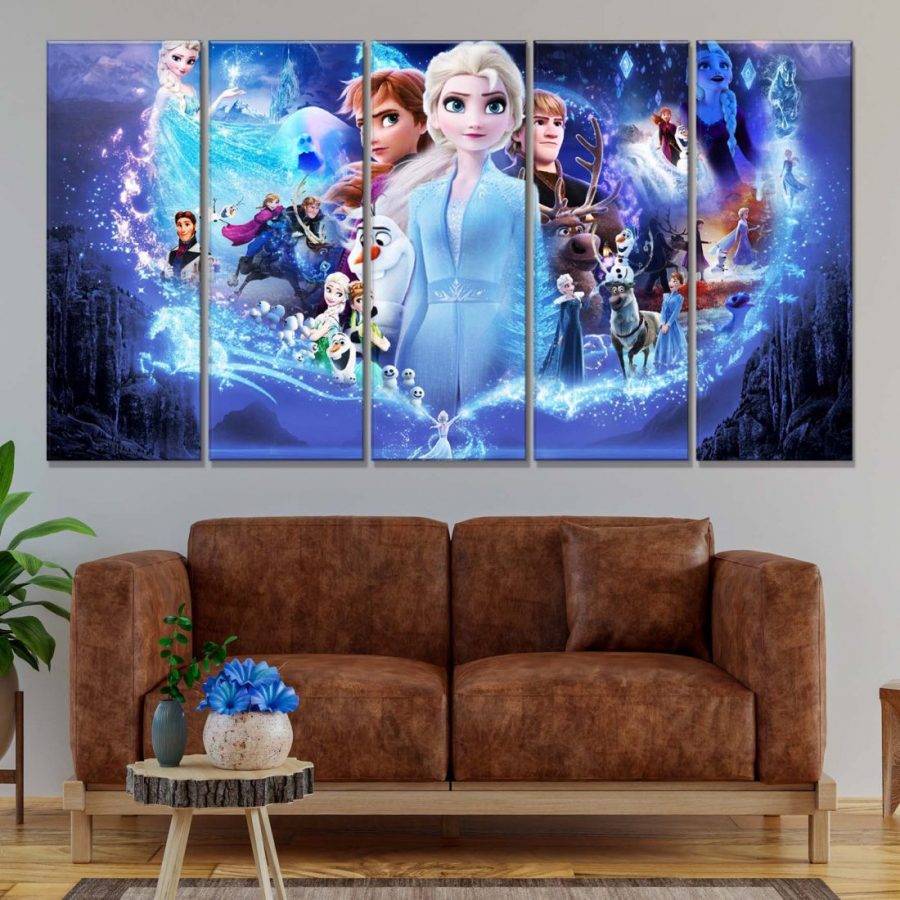 Frozen Disney Alle Charaktere 3 Leinwandbilder – Bild 2