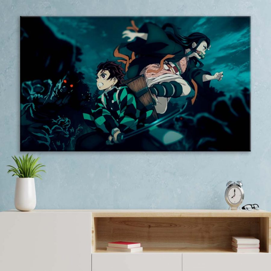 Tanjiro Nezuko Demon Slayer Kimetsu No Yaiba 3 Leinwandbilder – Bild 3