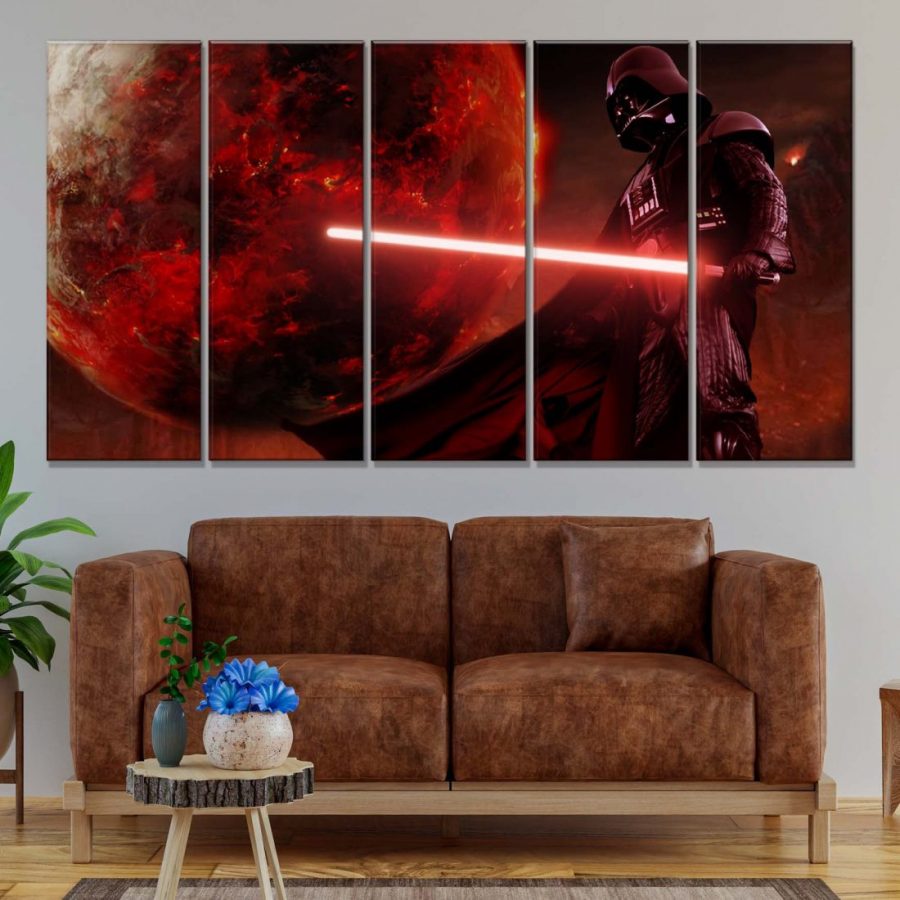 Star Wars Darth Vader und Lichtschwert Leinwandbilder – Bild 2