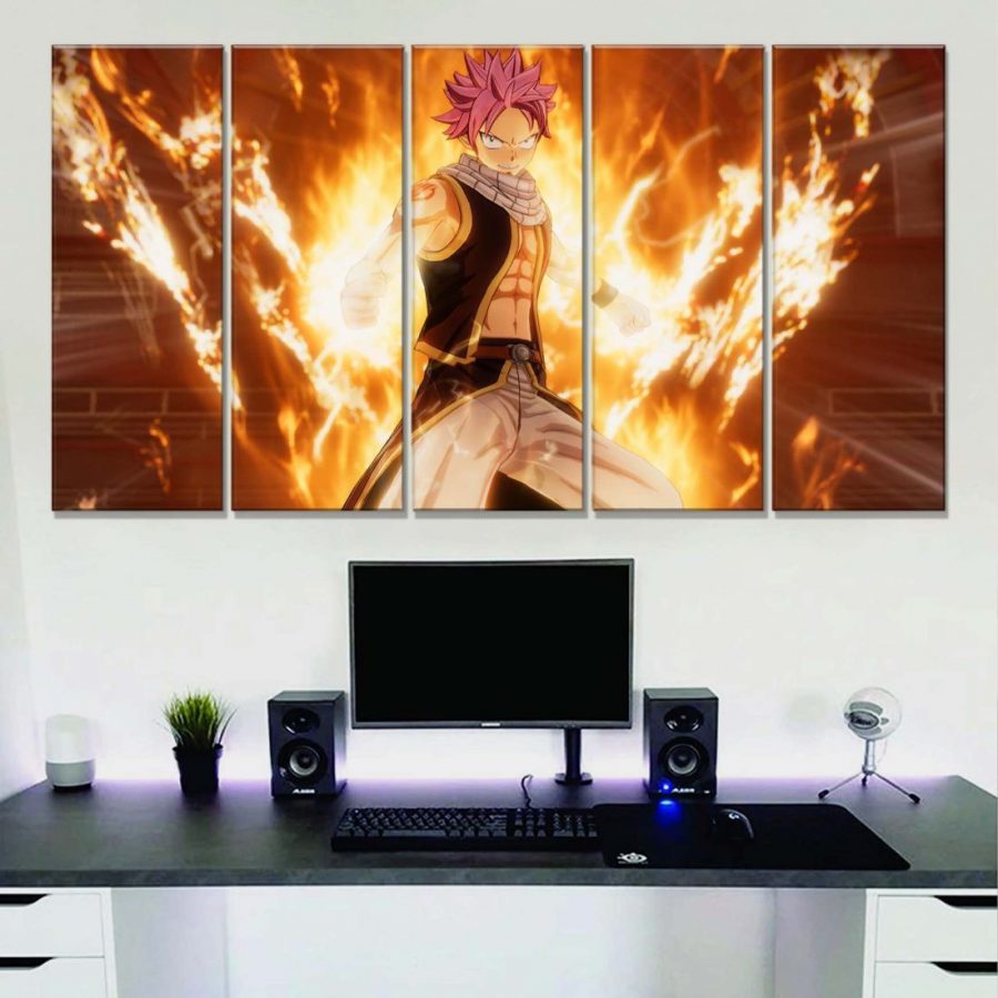 Natsu Dragneel Fairy Tail 4 Leinwandbilder – Bild 2