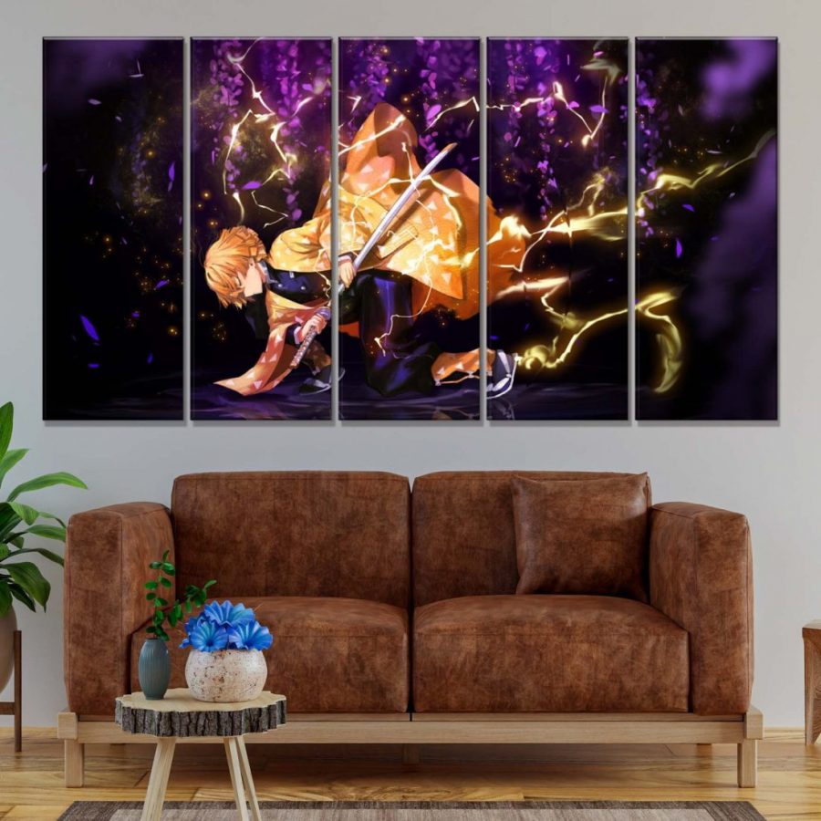 Agatsuma Zenitsu Demon Slayer Kimetsu No Yaiba Leinwandbilder – Bild 2