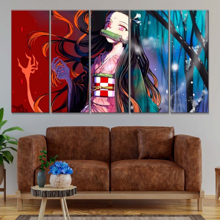 Nezuko Demon Slayer Kimetsu No Yaiba 6 Leinwandbilder – Bild 2