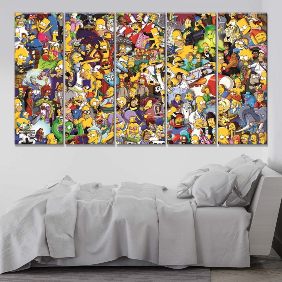 Die Simpsons Alle Charaktere 6 Leinwandbilder – Bild 2