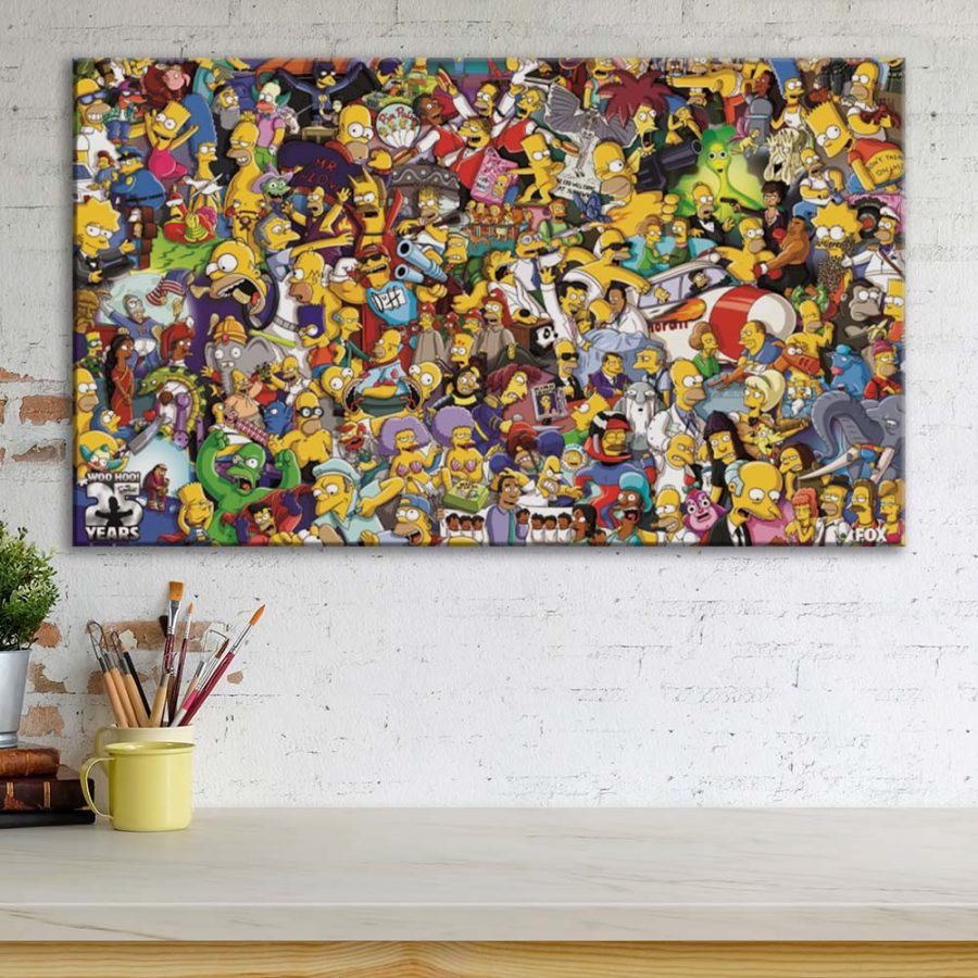 Die Simpsons Alle Charaktere 6 Leinwandbilder – Bild 3