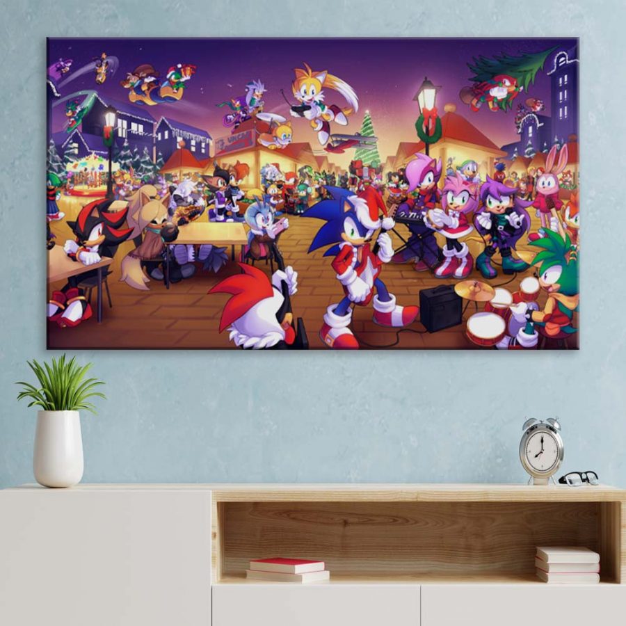 Sonic The Hedgehog Alle Charaktere 2 Leinwandbilder – Bild 3