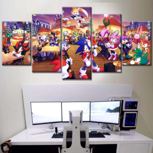 Sonic The Hedgehog Alle Charaktere 2 Leinwandbilder