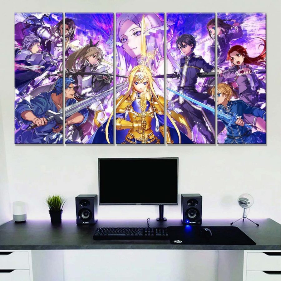 Sword Art Online Alle Charaktere 9 Leinwandbilder – Bild 2
