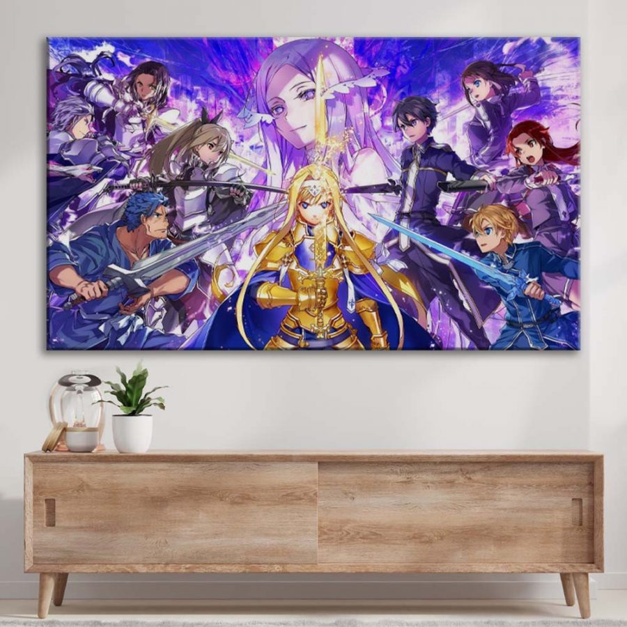 Sword Art Online Alle Charaktere 9 Leinwandbilder – Bild 3