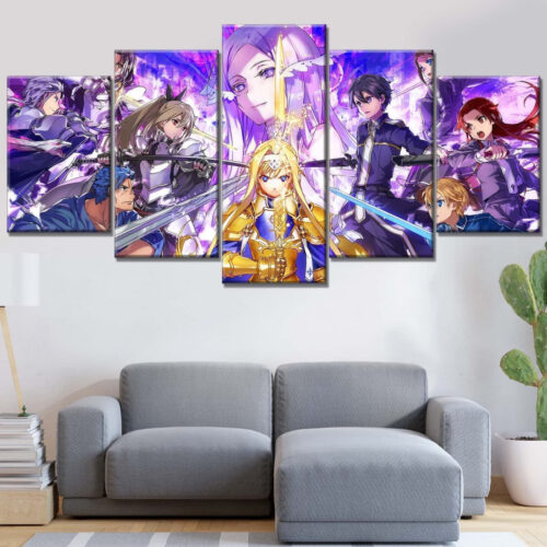 Sword Art Online Alle Charaktere 9 Leinwandbilder