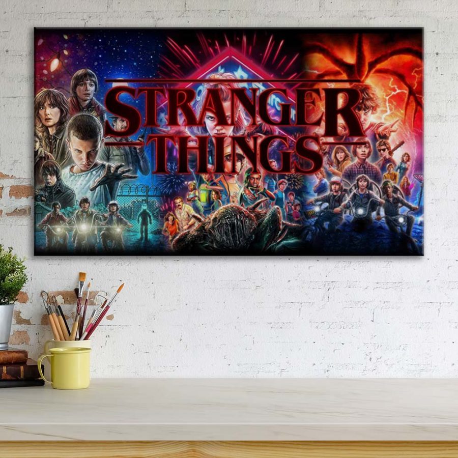 Stranger Thing Alle Charaktere 4 Leinwandbilder – Bild 3