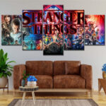 Stranger Thing Alle Charaktere 4 Leinwandbilder