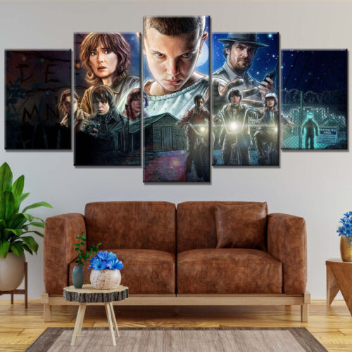 Stranger Thing Alle Charaktere 5 Leinwandbilder