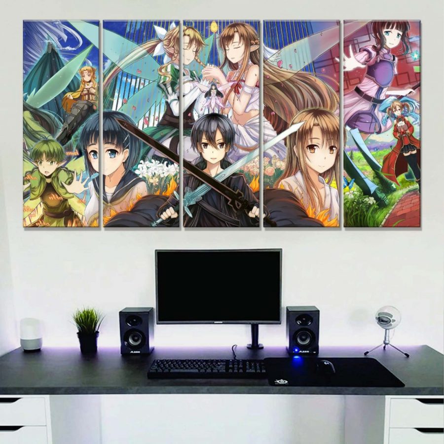Sword Art Online Alle Charaktere 7 Leinwandbilder – Bild 2