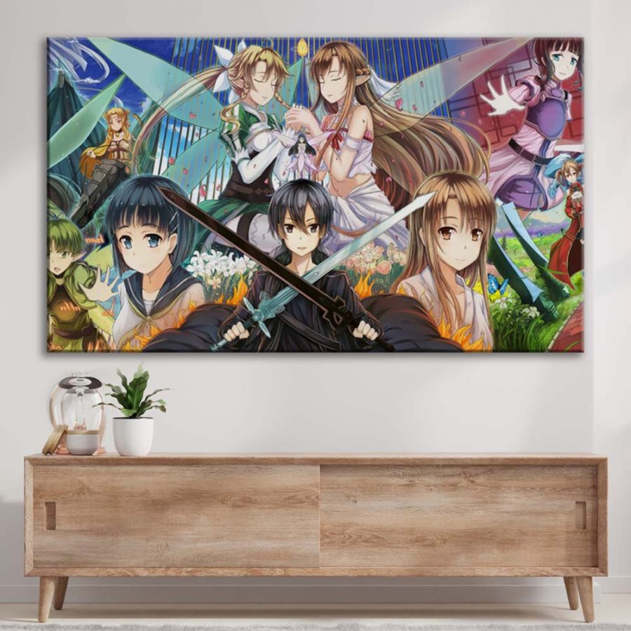 Sword Art Online Alle Charaktere 7 Leinwandbilder – Bild 3
