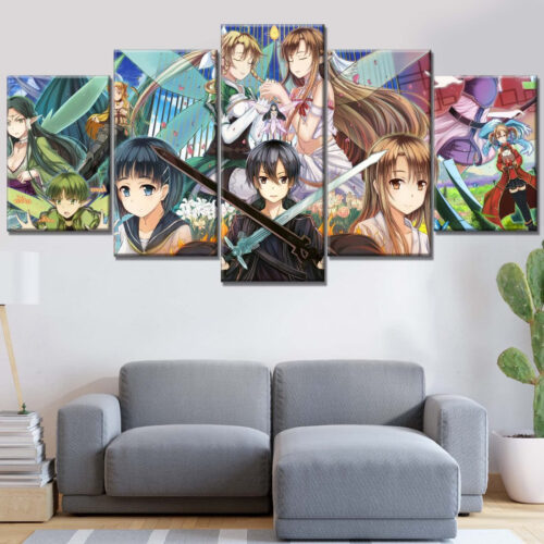 Sword Art Online Alle Charaktere 7 Leinwandbilder