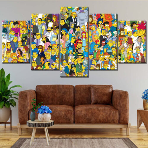 Die Simpsons Alle Charaktere 9 Leinwandbilder