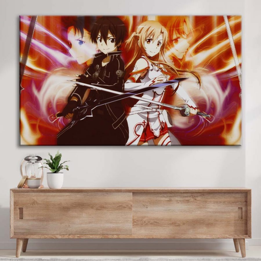 Sword Art Online Kirito und Silica 3 Leinwandbilder – Bild 3