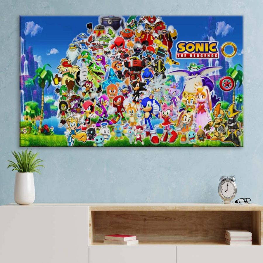 Sonic The Hedgehog Alle Charaktere 3 Leinwandbilder – Bild 3