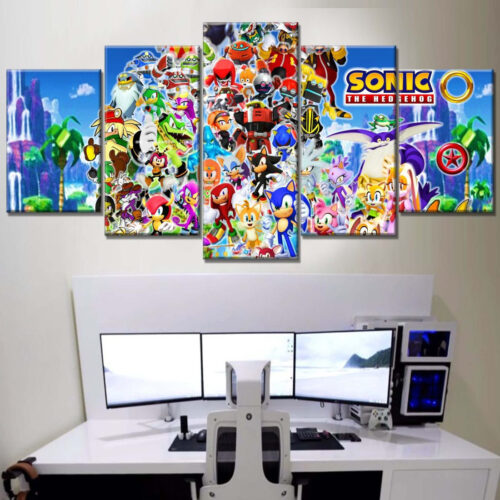 Sonic The Hedgehog Alle Charaktere 3 Leinwandbilder