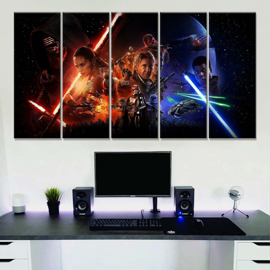 Star Wars Alle Charaktere 5 Leinwandbilder – Bild 2