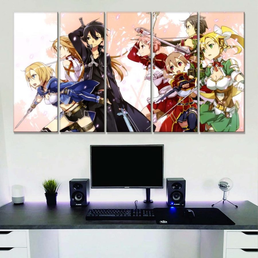 Sword Art Online Alle Charaktere 8 Leinwandbilder – Bild 2