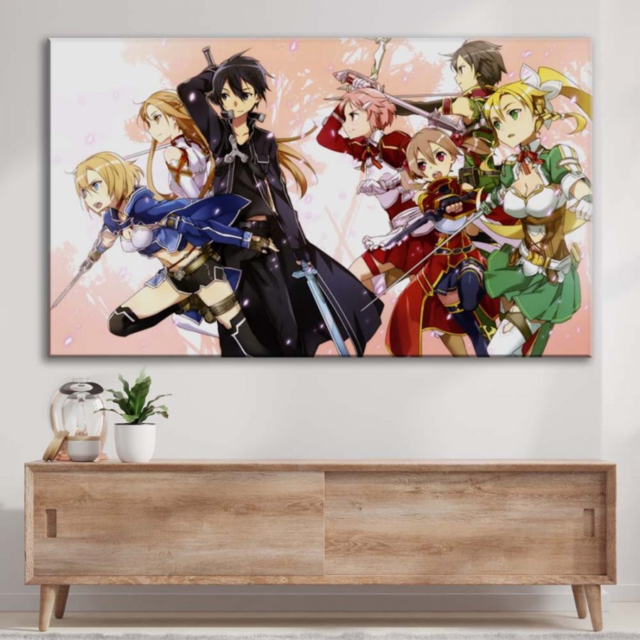 Sword Art Online Alle Charaktere 8 Leinwandbilder – Bild 3