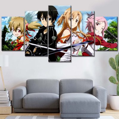 Sword Art Online Alle Charaktere 4 Leinwandbilder