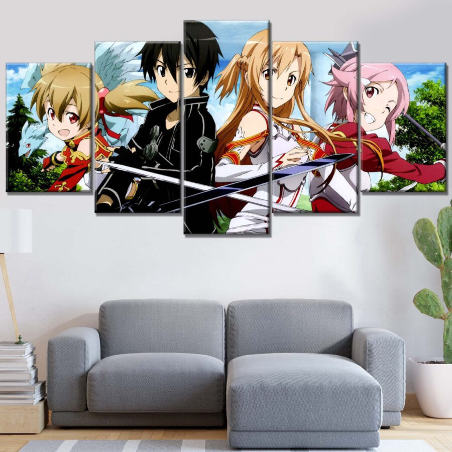 Sword Art Online Alle Charaktere 4 Leinwandbilder