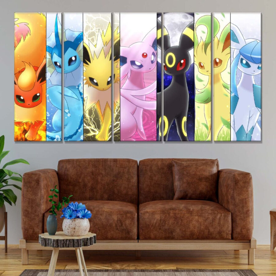 Pokemon Evee Evolution 46 Leinwandbilder – Bild 2